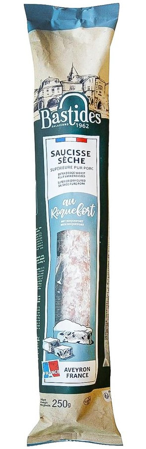 Колбаса сухая с сыром Рокфор 250г, Bastides (шт)