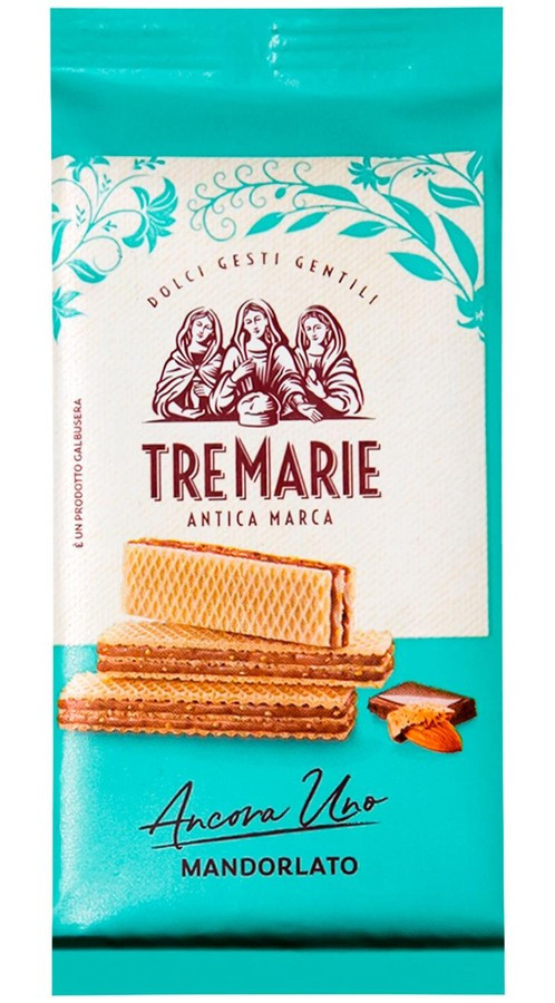 Вафлі з начинкою з молочного шоколаду та мигдалю "Tre Marie" (Італія) 36 г