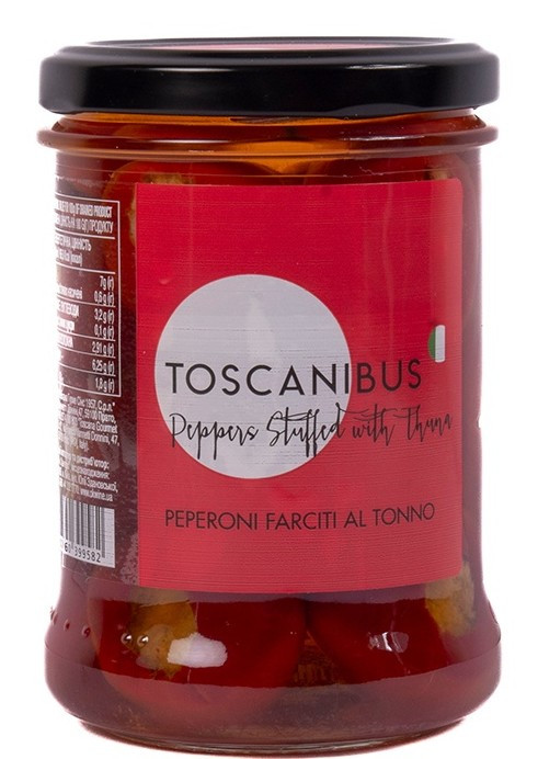 Перец чили фарш. тунцом 290г Toscanibus
