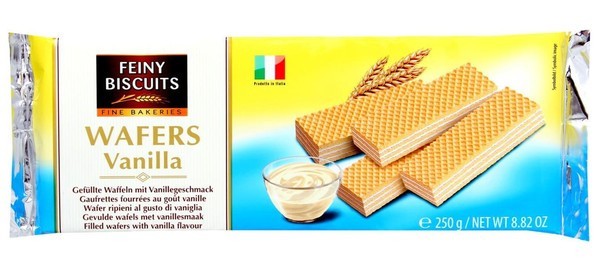 Вафлі з ванільно-кремовою начинкою 250г Feiny Biscuits