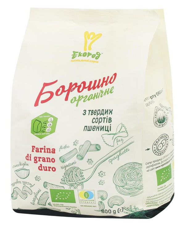 Борошно з твердих сортів пшениці органічне Україна 800г ТМ Екород