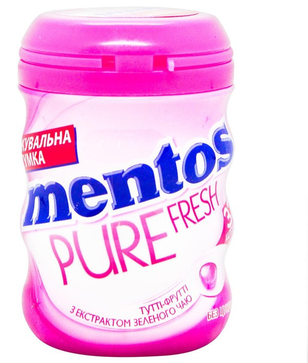 Жувальна гумка Pure Fresh Bubble Cool банка рожева 56 г Mentos