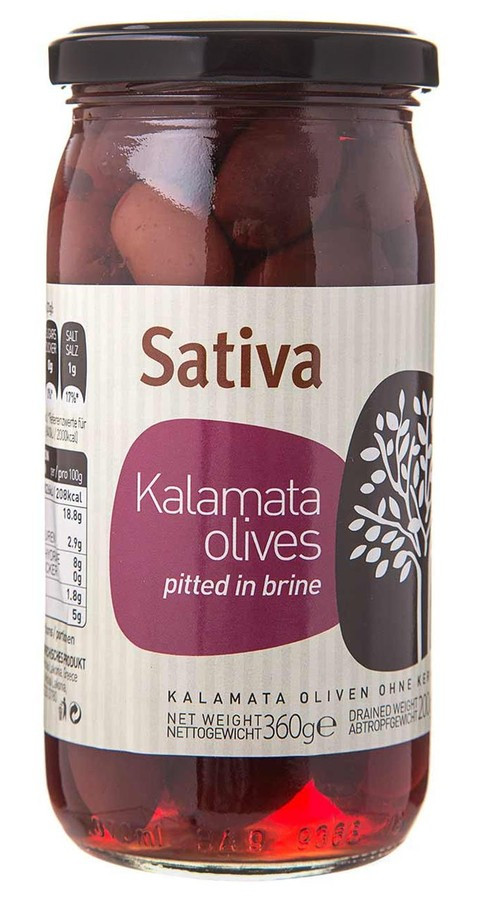Оливки Каламата без косточек в рассоле 360г, Sativa