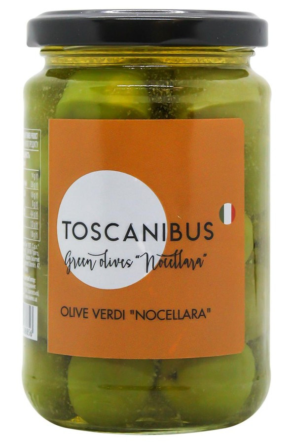 Оливки зелені Nocellara в розсолі 290г Toscanibus