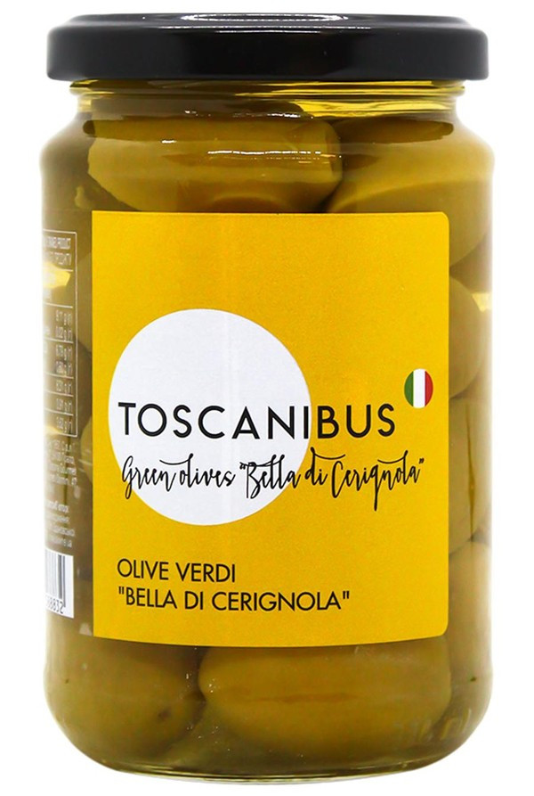 Оливки зеленые Bella di Cerignola 290г Toscanibus