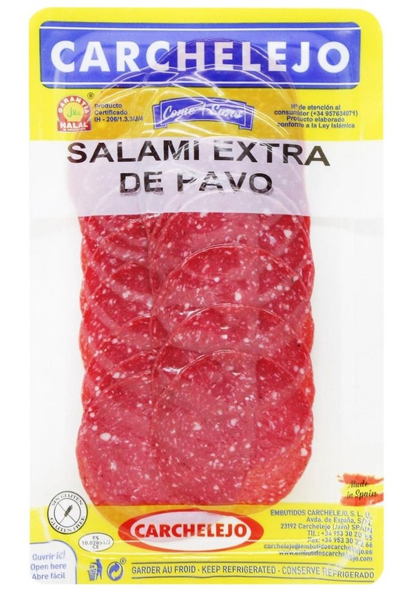Ковбаса Салямі з м'яса індика 90г Carchelejo