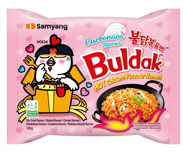 Лапша острая с курицей в соусе карбонара SAMYANG 140 г