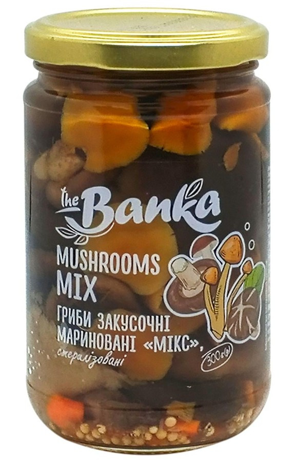 Гриби закусочні мариновані "Мікс" ТМ «The Banka» 300г