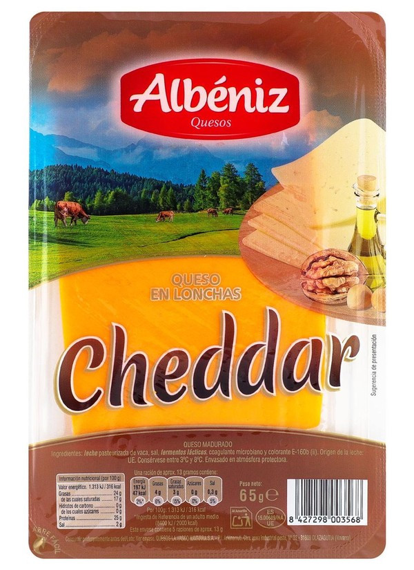 Сыр Чеддер 45% 65 гр ТМ "Albeniz"
